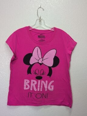 **Disney Girls Minnie Mouse Pink T-Shirt Graphic Tees Size XXL(19)